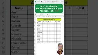 Attendance with Checkbox in Excel‼️Learn Amazing Trick 