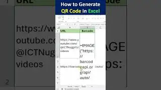 #Shorts | How to generate QR Code in excel | ICT Nuggets | #shorts
