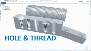 Solid Edge Tutorials #17 | Modeling | How to create Hole & Thread in Solid Edge