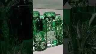 изумрудный хрусталь. немецкий цветной хрусталь. барахолка в германии