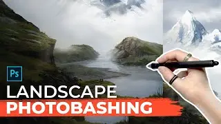 Landscape Digital Painting in Photoshop | Speedpainting + Photobashing | Environment Art