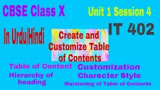 Unit 1|Digital Documentation (Adv) Create and Customize Table of Contents|