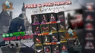 OB32 - Free Fire X Assassin's Creed | All Free & Paid Items review | FF x Assassin's Creed Event