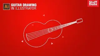 Guitar Drawing line Art in Adobe Illustrator | Stuff Dude