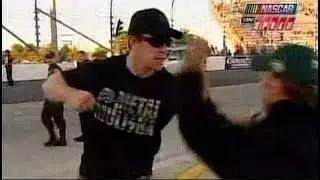 Carl Edwards Matt Kenseth/Fan Hits Johnson With Beer Can