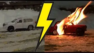 Взрыв Land Cruiser и Жигули / The explosion of a Land Cruiser and Lada