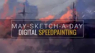 Digital Painting | Sci-Fi Landscape Concept Art | Speed Painting Time Lapse [May-Sketch-A-Day 07]