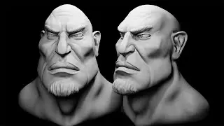 Game character Sculpture ( Warrior Head ) Speed Sculpt