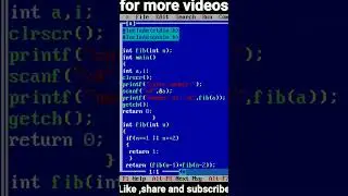 Fibonacci Series। Fibonacci Series by recursive function। recursion