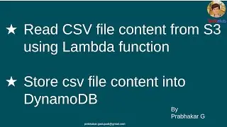 AWS Read CSV file data from S3 via Lambda function and put into DynamoDB