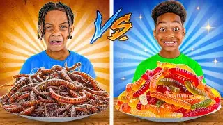 REAL FOOD VS GUMMY FOOD CHALLENGE | The Prince Family Clubhouse