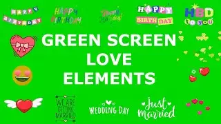 Green Screen Love Elements Pack