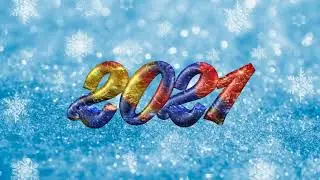 Красивая цифра 2021 footage chromakey Футаж 3D с текстурой из мишуры.Year of the bull.New year 2021
