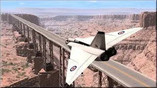 BeamNG Drive Can you Land a Plane on the Longest Destructible Bridge - Insanegaz