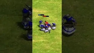 Elite Teutonic Knight vs 8 Halberdiers (AoE2) 