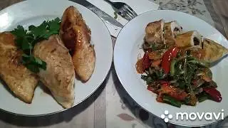 Мясные кармашки.  Горячий салат.  Очень легко и вкусно!!!!