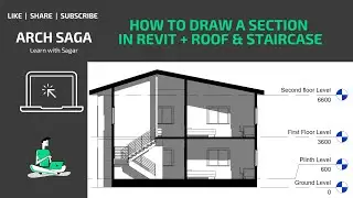 How to add section + Addition(Roof + Staircase) | Revit Tutorials in English | Tutorial #11