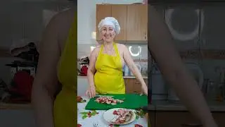 Delicious sausage. Nudist kitchen. Cooking show. Mila naturist.