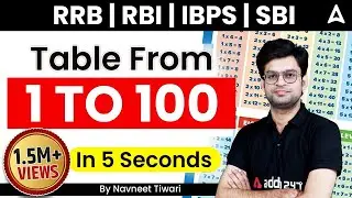 RRB | RBI | IBPS | SBI |  Tables from 1 to 100 in 5 Seconds | Super Trick |  Maths by Navneet Tiwari