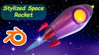 How to model a Stylized Low poly Space Rocket in Blender 3.4 | procedural metal | Blender Tutorial