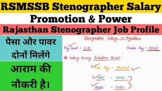 Rajasthan Stenographer Salary | RSMSSB Stenographer Vacancy 2024 | New Latest News Today