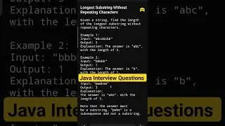 Java Interview Questions  ||Longest Substring Without Repeating Characters| 