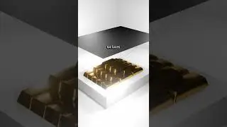 1 to 65536 faces gold bars in Blender #shorts #blender #gold