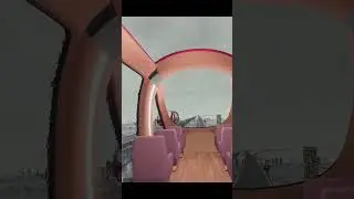 Rainy sky tram ride in procedural city
