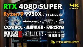 Ryzen 9 9950X + GeForce RTX 4080 SUPER - Test of Gaming PC by CompShop / 4K Ultra