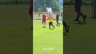 Icardi antrenman öncesi personeller ile selamlaşıyor
