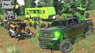 LUXURY CAMPING OFF-ROAD | LIFTED TRUCKS + RZR | FARMING SIMULATOR 2019