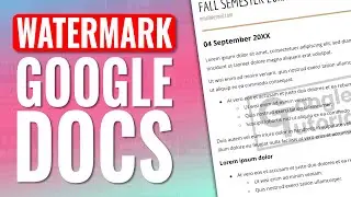 How to Insert a Watermark in Google Docs