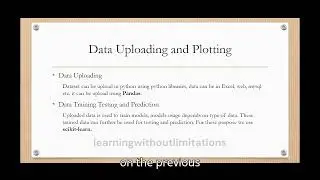 DATA UPLOADING AND PLOTTING IN PYTHON THEROY MACHINE LEARNING