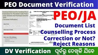 PEO Selection Process and Document verification documents list