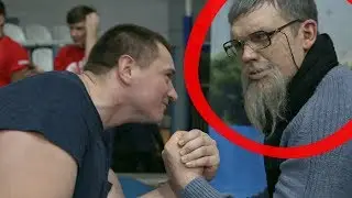 Russian Pretends to be an Old Man Armwrestler! PRANK / Загримировали под Дедушку Чемпиона Мира