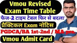 VMOU Revised Time Table June 2021 | Vmou new Date sheet | Vmou Exam Update | VMOU Admit Card