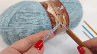👑КОРОЛЕВСКИЙ узор крючком из блестящей пряжи! Простое и легко вязание крючком для начинающих/Crochet