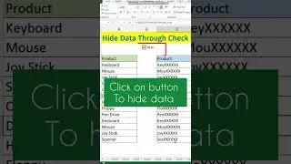 🔥🔥 Excel Shorts - Hide data 