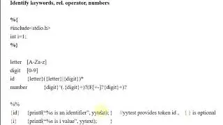 Lecture 13 Lex  Program for Token Recognition in Compiler Simple Example - P. Kuppusamy