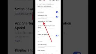 Swipe down on home screen in realme phone 