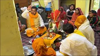 Bhaiya or bhabhi ki shaadi ke bad hui Satyanarayan ki  katha ghar pe 🥰🥰❤️❤️😇😇