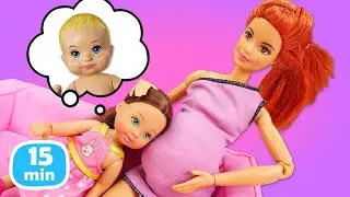 Evi cuida a Barbie embarazada.Vídeos de muñecas para niñas