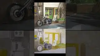 [水彩スケッチは、ためらわず素早く描くとイキイキ感が出る] 勢いのあるストローク　水彩メイキング Masato Watanabe 