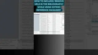 🔃How to include/ remove URL in bibliography while using Zotero reference manager? 