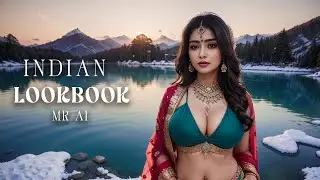 [4K] AI ART Indian Lookbook Girl Al Art video - Frozen Lake