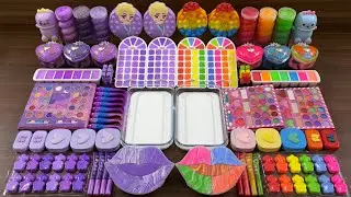 RAINBOW VS PURPLE I Mixing Radom into Glossy Slime I Satisfying Slime 