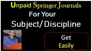 Free Springer Journals for your Subject 