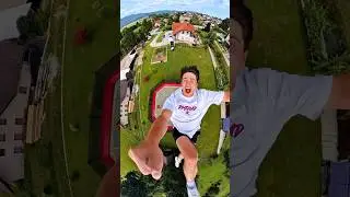 Operating on another level 🥶 #Insta360 #trampoline #weekend #NoDroneNoProblem #shorts #funny #fyp