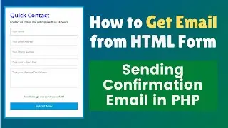 How to Get Email from HTML Form Using PHP |  HTML Form to Direct Mail