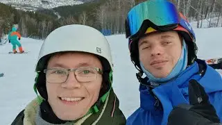 Красноярск, Бобровый Лог - первый раз на горных лыжах